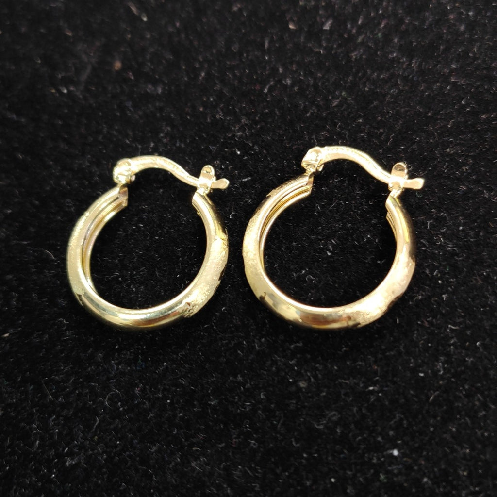 ARETES TEJIDO ARRACADA SATINADA 14K 2.6 GR (NUEVO)