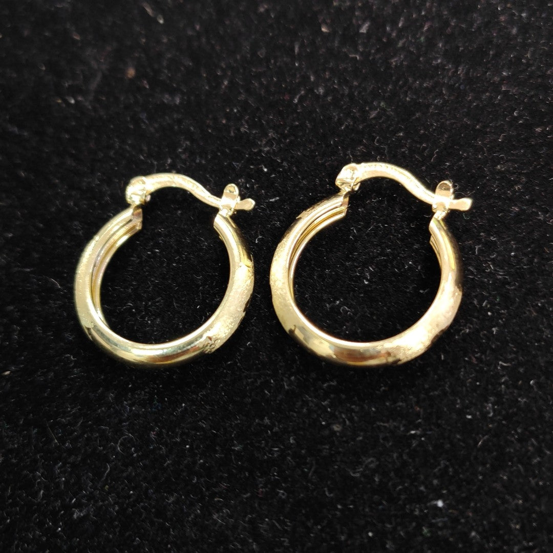ARETES TEJIDO ARRACADA SATINADA 14K 2.6 GR (NUEVO)