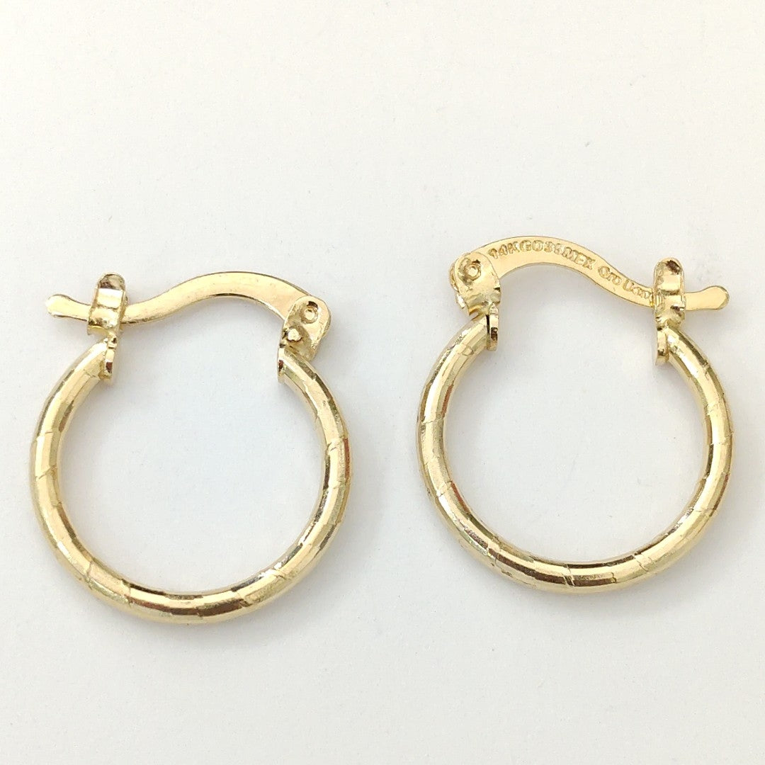 ARETES ARRACADAS ESTRIADAS 14K 1.4 GR (NUEVO)