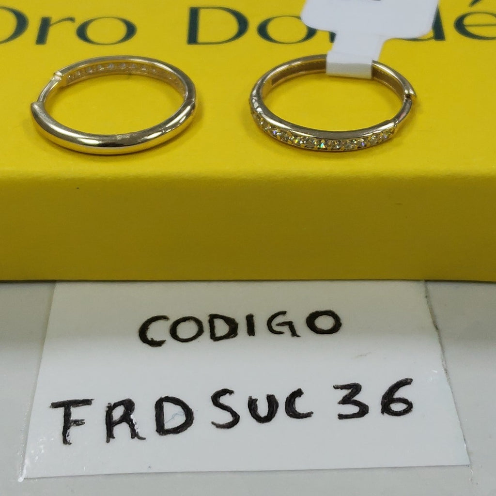 ARETES ARRACADAS C CIRCONIAS 14K 1.9 GR (NUEVO)