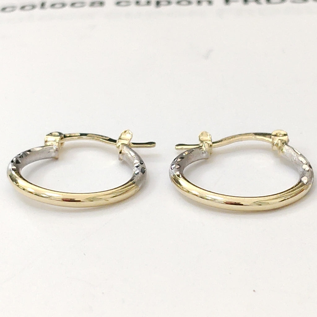 ARETES ARRACADAS COMBINADAS 14K 1.1 GR (NUEVO)