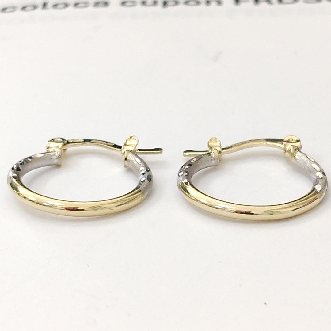 ARETES ARRACADAS COMBINADAS 14K 1.1 GR (NUEVO)