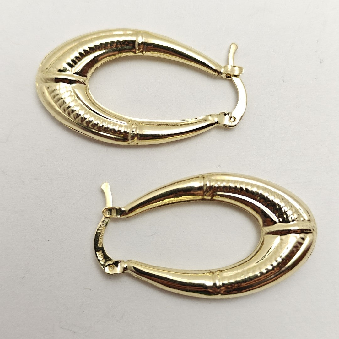 ARETES ARRACADAS ESTRIADAS 14K 2.7 GR (NUEVO)