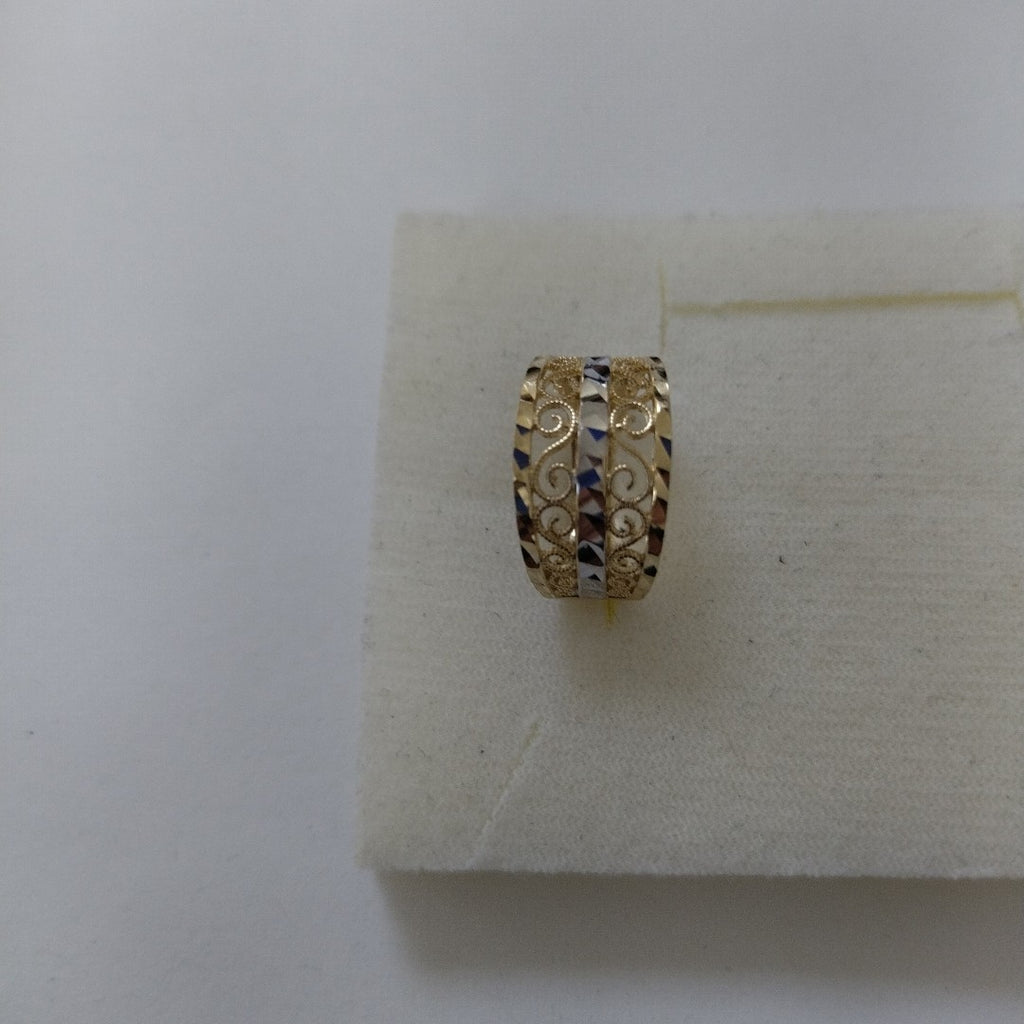 ANILLOS TIPO FILIGRANA COMBINADO 14K TALLA 7 2.7 GR (NUEVO)
