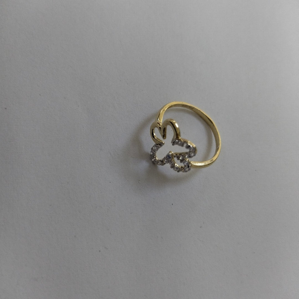 ANILLOS FIG FLOR CON CIRCONIAS 14K TALLA 7 1.6 GR (NUEVO)