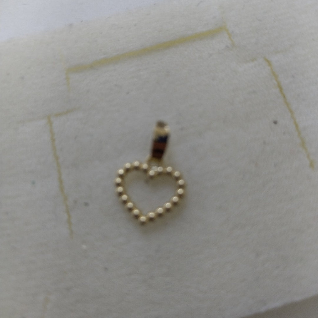 DIJE CORAZON CON CIRCONIAS 10K 0.6 GR (NUEVO)