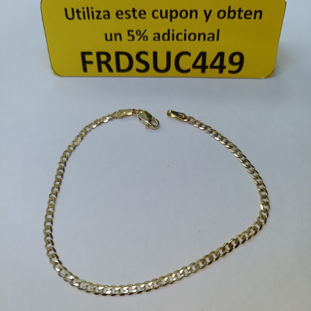 PULSERA TEJIDO BARBADA 14K 18 CM 2 GR (NUEVO)