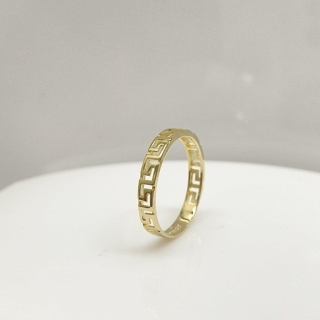 ANILLO ARGOLLA C GRECAS 14K 7 TALLA 1.6 GR (NUEVO)