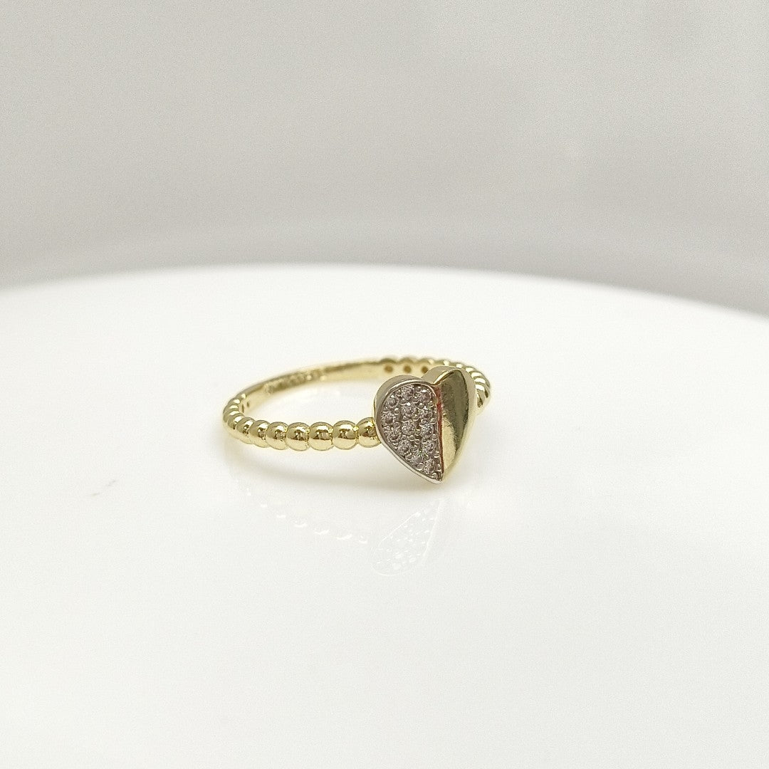 ANILLO ANILLITO FIG CORAZON C CIRCONIAS 14K 9 TALLA 1.7 GR (NUEVO)