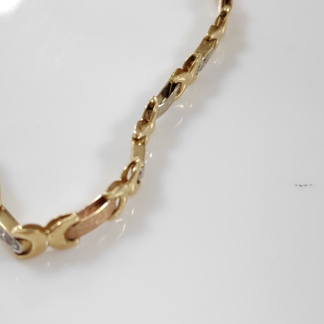 PULSERA ORO, ORO COMBINADO 14 K 6.2 GRMS (SEMINUEVO)