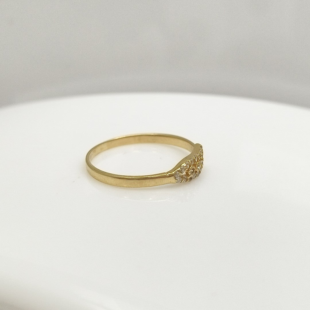 ANILLO ANILLITO C CIRCONIAS 14K 9 TALLA 1.3 GR (NUEVO)