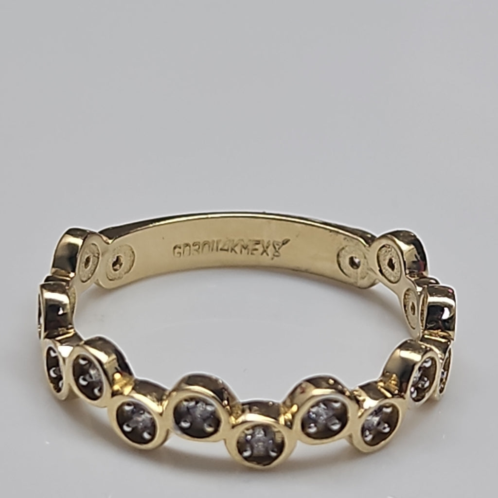 ANILLO ANILLITO C CIRCONIAS 14K 7.5 TALLA 2.3 GR (NUEVO)