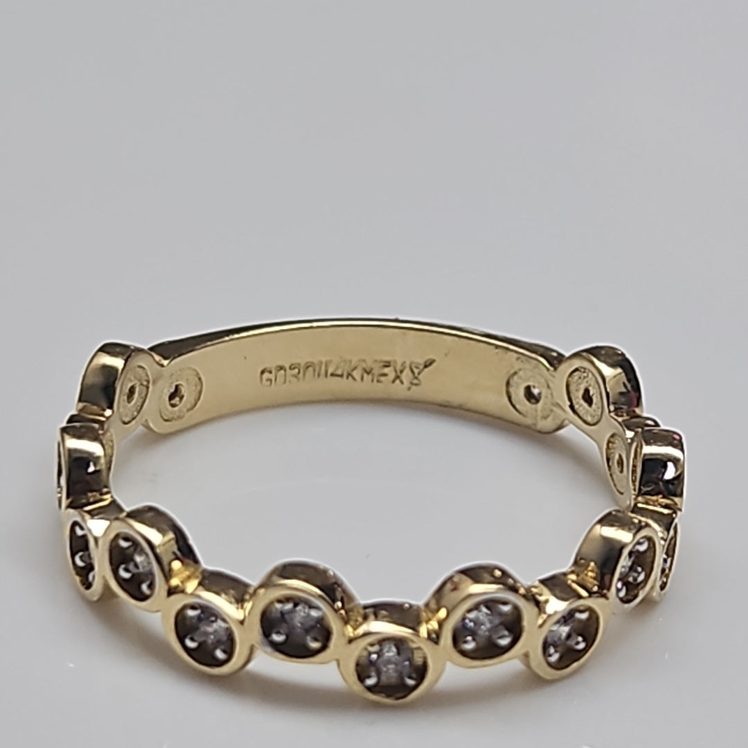 ANILLO ANILLITO C CIRCONIAS 14K 7.5 TALLA 2.3 GR (NUEVO)