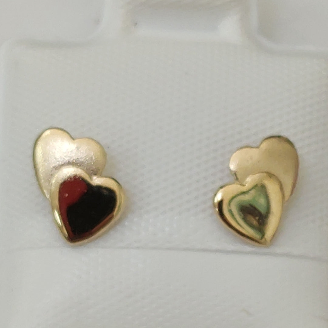 BROQUELES BROQUEL CORAZON DOBLE 14K 0.2171 GR (NUEVO)