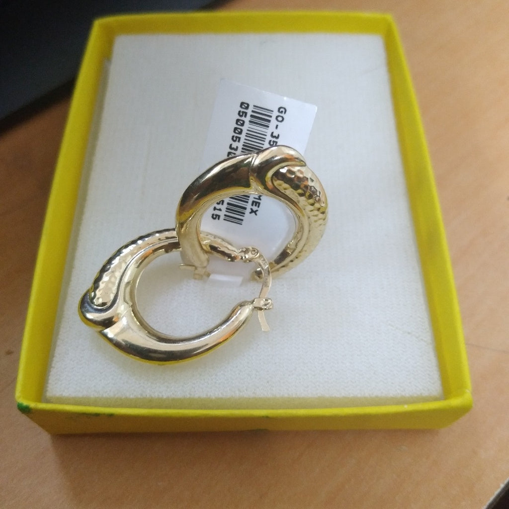 ARETES ARRACADAS ENTRELAZADAS 14K 2.6 GR (NUEVO)