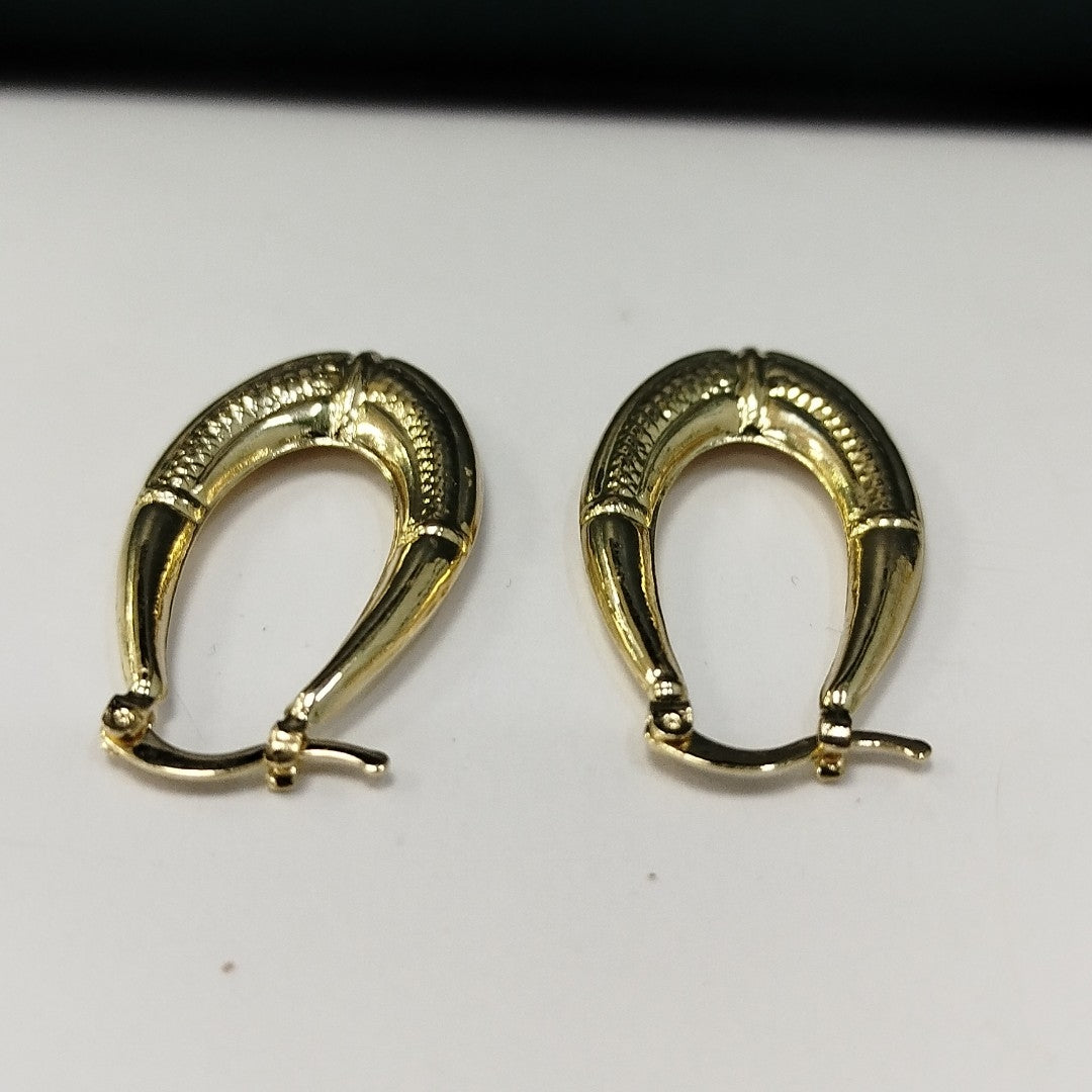 ARETES ARRACADAS ESTRIADAS 14K 2.7 GR (NUEVO)