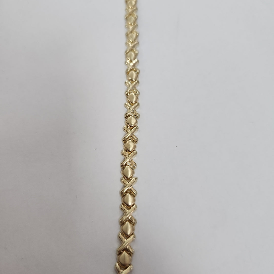 PULSERA ESPECIAL XOXO 14K 18 CM 6 GR (NUEVO)
