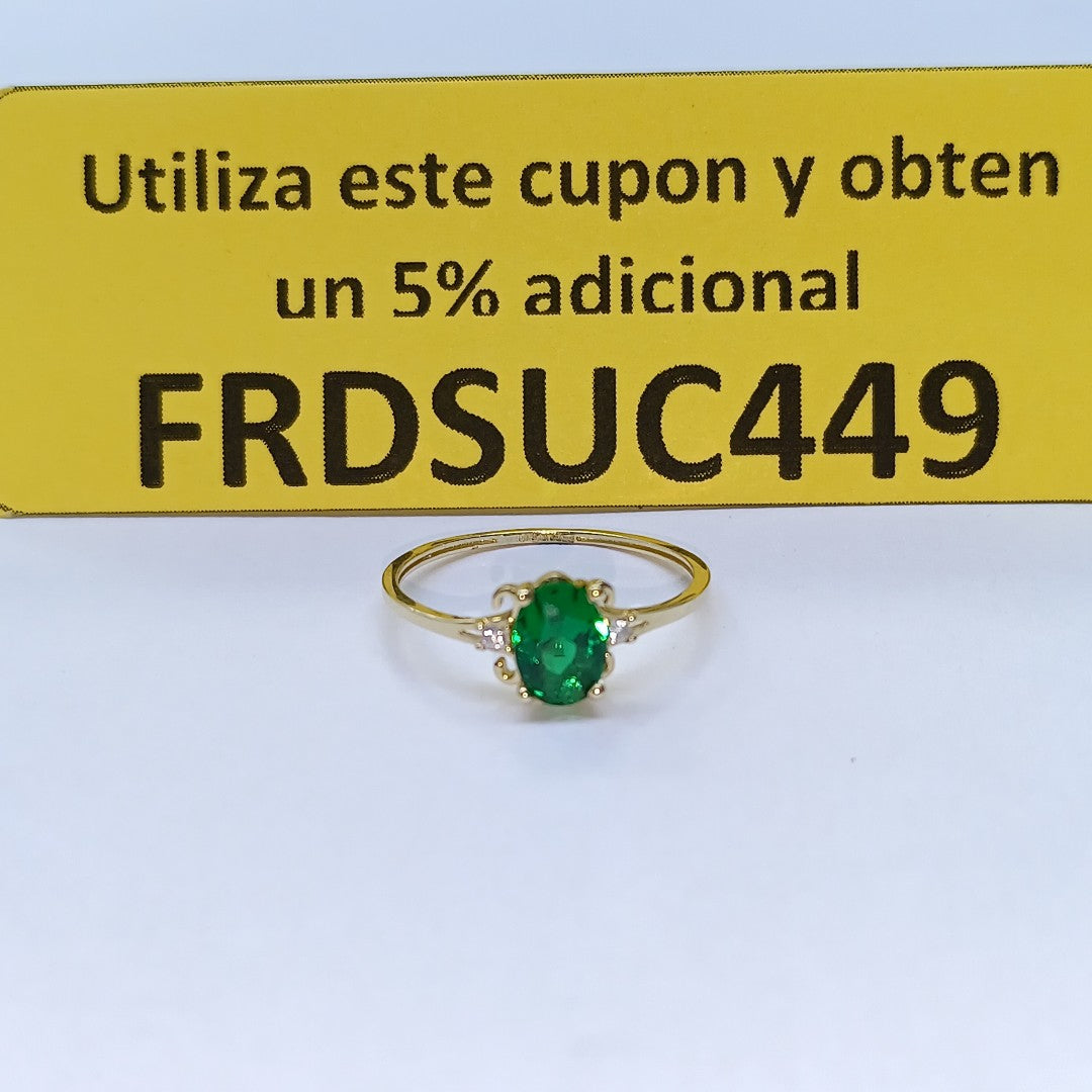 ANILLOS CON CIRCONIAS PDRAS DE COLOR 14K TALLA 7 1.1 GR (NUEVO)