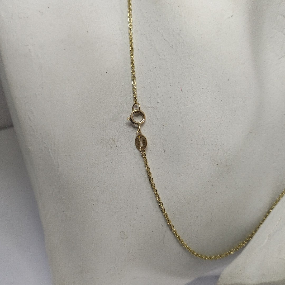 CADENA TEJIDO GARGANTILLA ESPECIAL C FLORES 14K 45 CM 3 GR (NUEVO)
