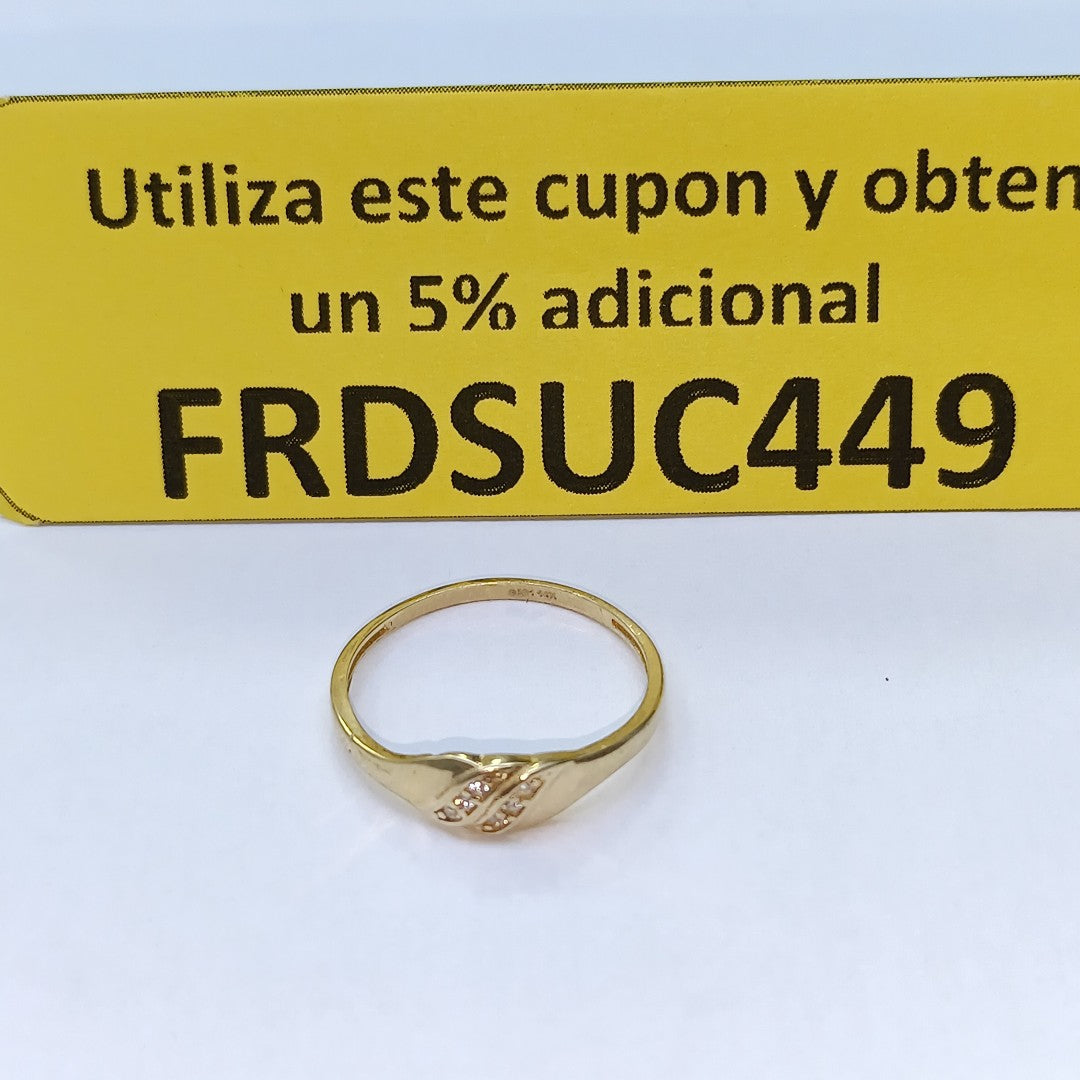 ANILLO ANILLITO C CIRCONIAS 14K 7.5 TALLA 1.1 GR (NUEVO)