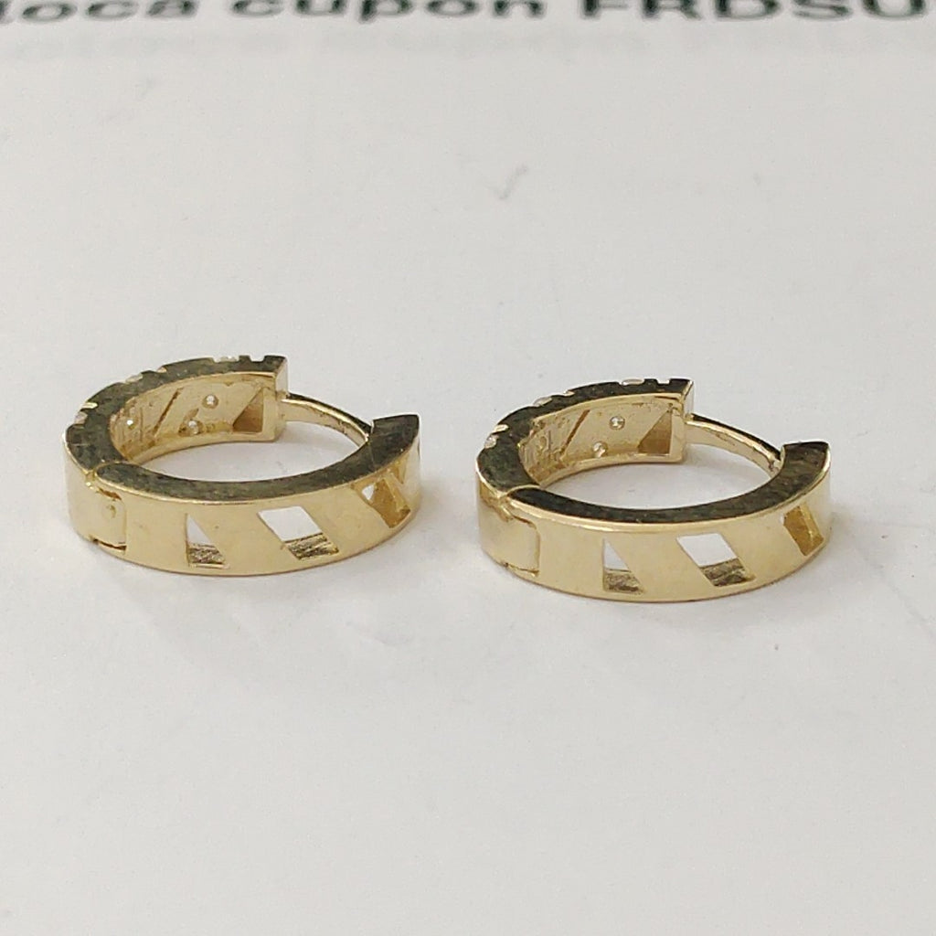 ARETES HUGGIES CON CIRCONIAS 14K 2.3 GR (NUEVO)