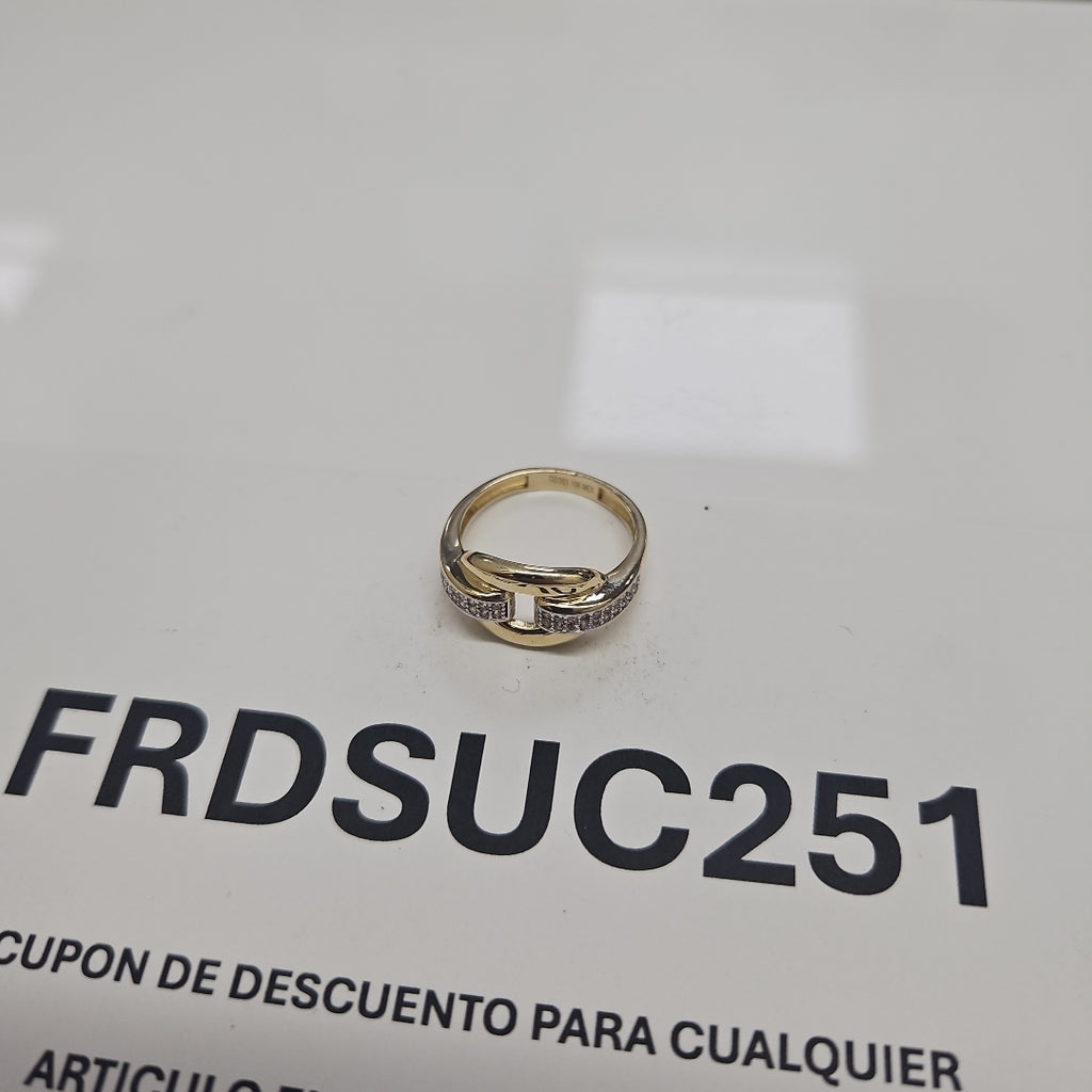ANILLO ANILLITO C CIRCONIAS 10K 7.5 TALLA 2.5 GR (NUEVO)