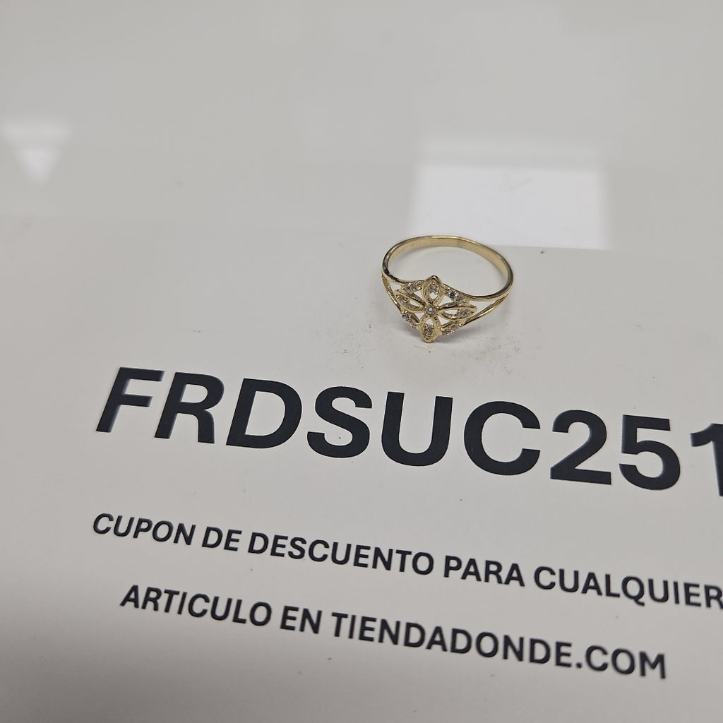 ANILLOS ANILLITO FIG NUDO DE BRUJA CON CIRCONIAS 10K TALLA 8 1.8 GR (NUEVO)