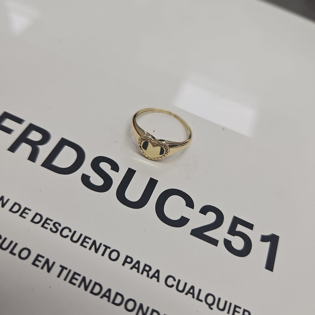 ANILLOS ANILLITO FIG CORAZON 10K TALLA 7 1.7 GR (NUEVO)