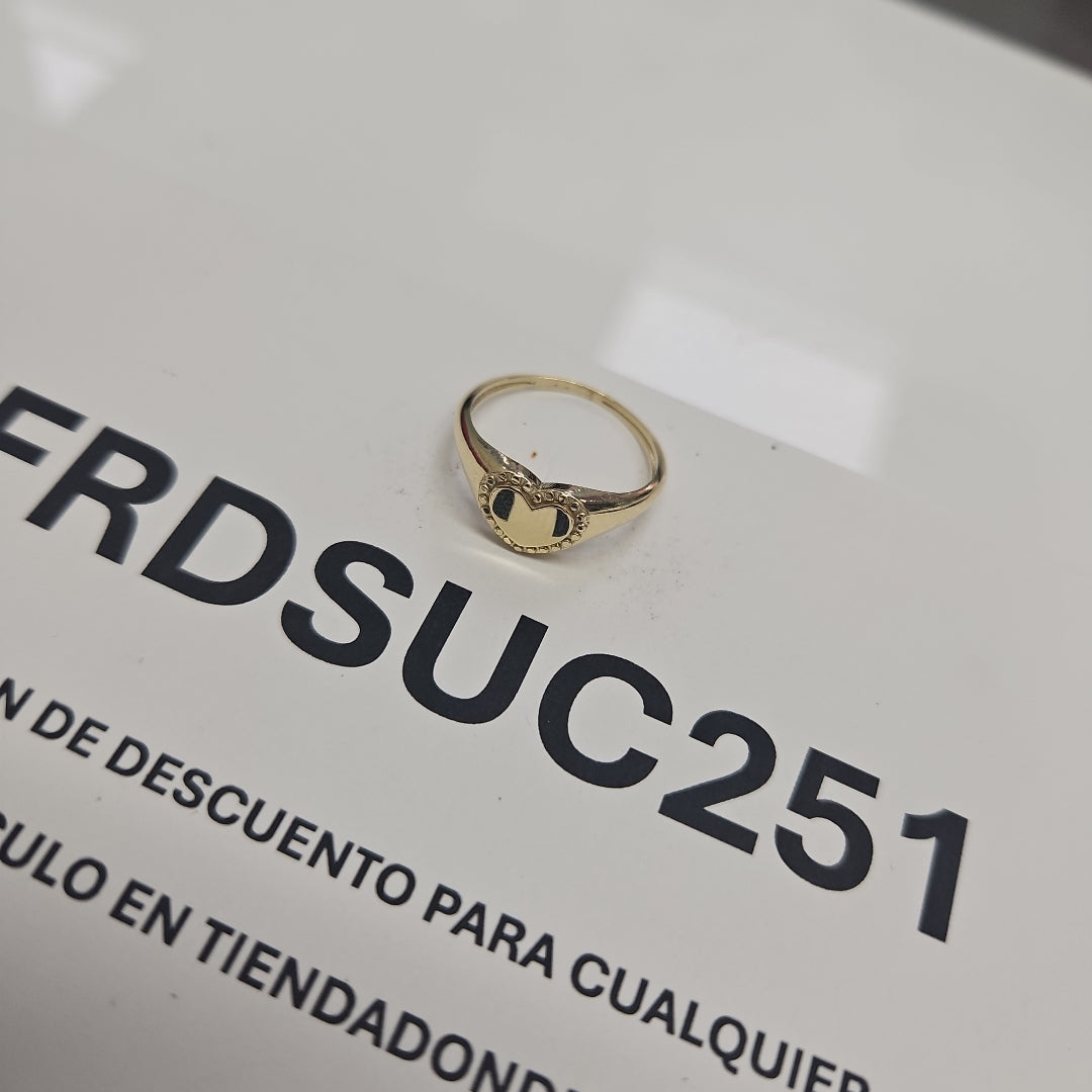 ANILLOS ANILLITO FIG CORAZON 10K TALLA 7 1.7 GR (NUEVO)