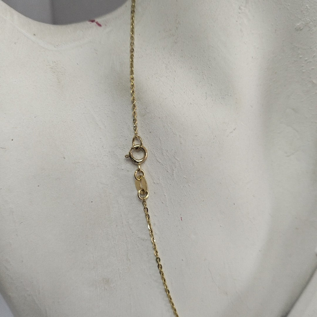 CADENA TEJIDO GARGANTILLA CON DIJE MARIPOSAS CIRCONIAS Y PIEDRAS DE COLOR 14K 45 CM 1.9 GR (NUEVO)