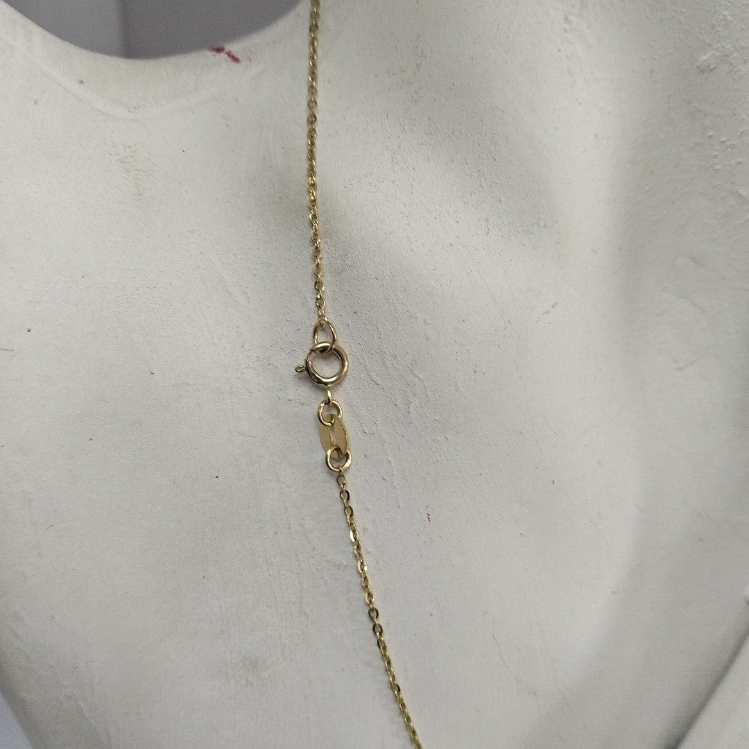 CADENA TEJIDO GARGANTILLA CON DIJE MARIPOSAS CIRCONIAS Y PIEDRAS DE COLOR 14K 45 CM 1.9 GR (NUEVO)