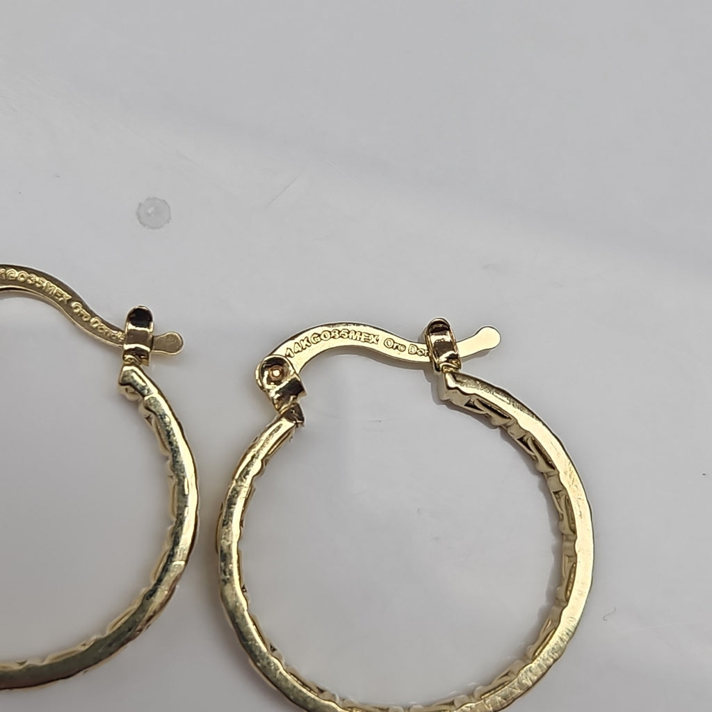 ARETES TEJIDO ARRACADAS TIPO GRECAS 14K 2.1 GR (NUEVO)