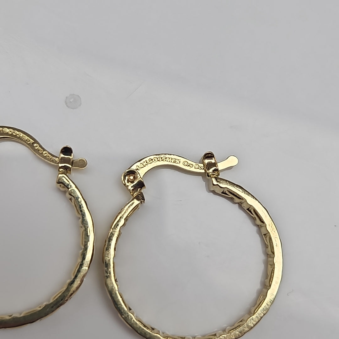 ARETES TEJIDO ARRACADAS TIPO GRECAS 14K 2.1 GR (NUEVO)