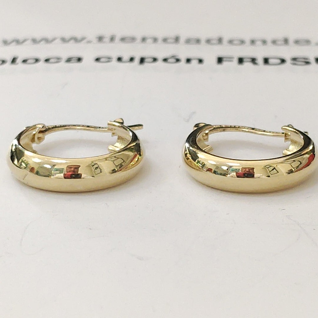 ARETES TEJIDO ARRACADAS LISAS 14K 2.1 GR (NUEVO)
