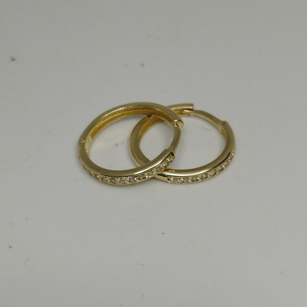 ARETES HUGGIES C CIRCONIA 14K 1.8 GR (NUEVO)