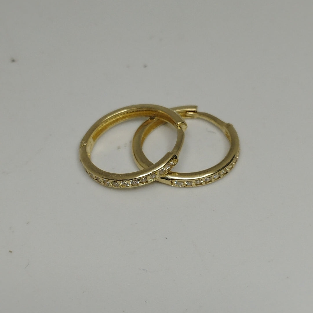 ARETES HUGGIES C CIRCONIA 14K 1.8 GR (NUEVO)
