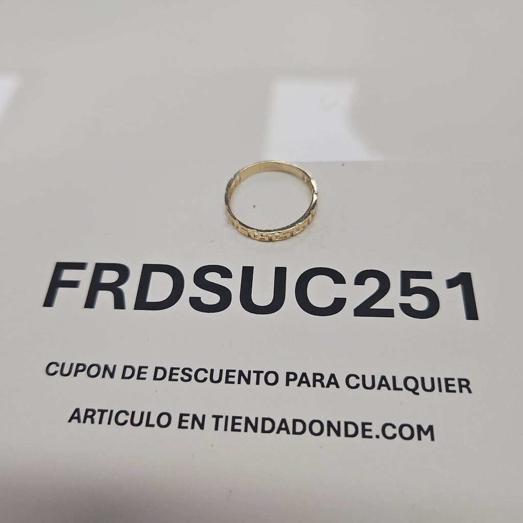 ANILLO ARGOLLA C GRECAS 14K 7 TALLA 1.5 GR (NUEVO)