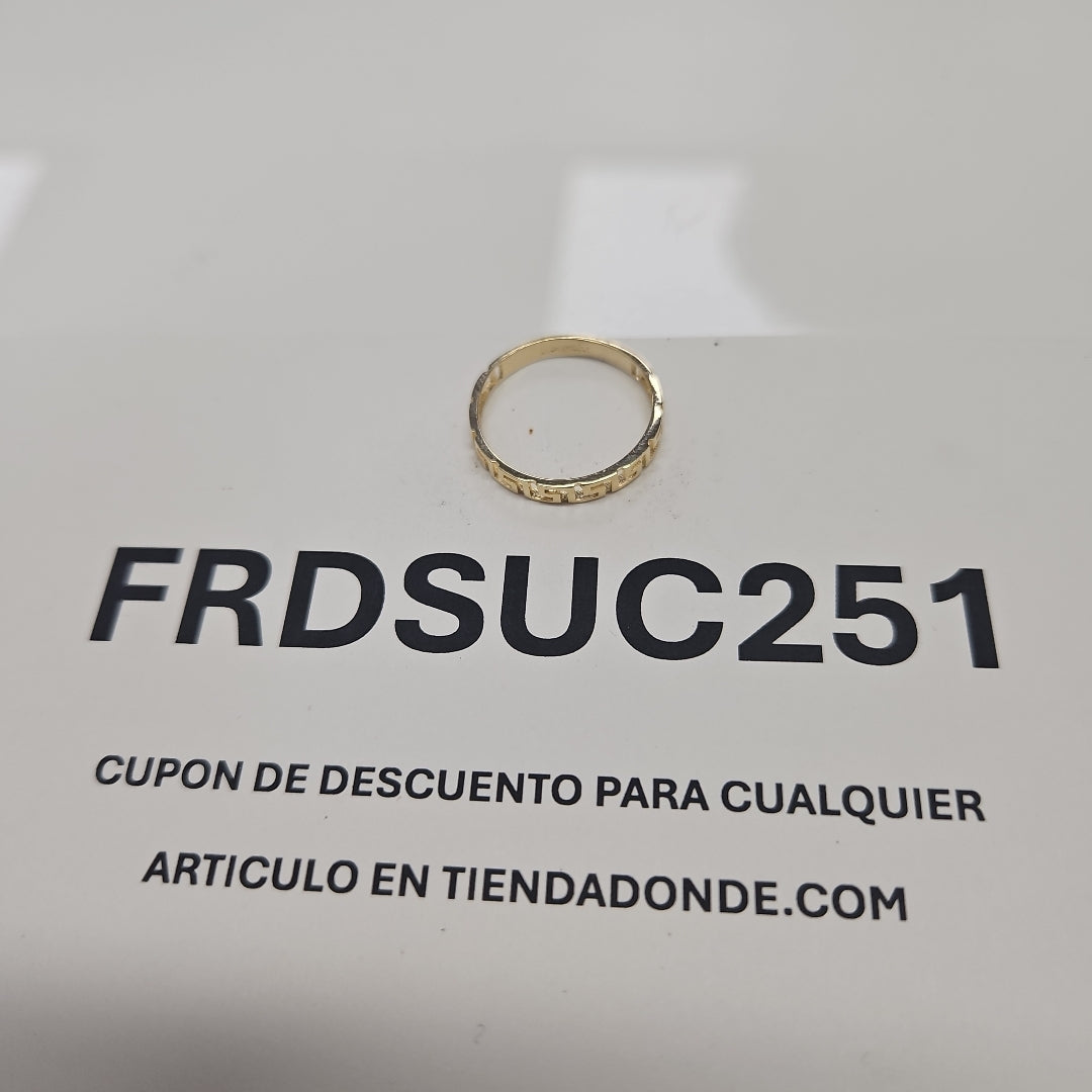 ANILLO ARGOLLA C GRECAS 14K 7 TALLA 1.5 GR (NUEVO)