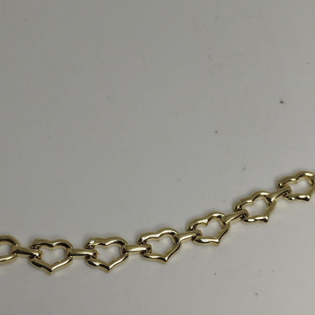 PULSERA ESPECIAL CON CORAZONES 14K 18 CM 4.3 GR (NUEVO)