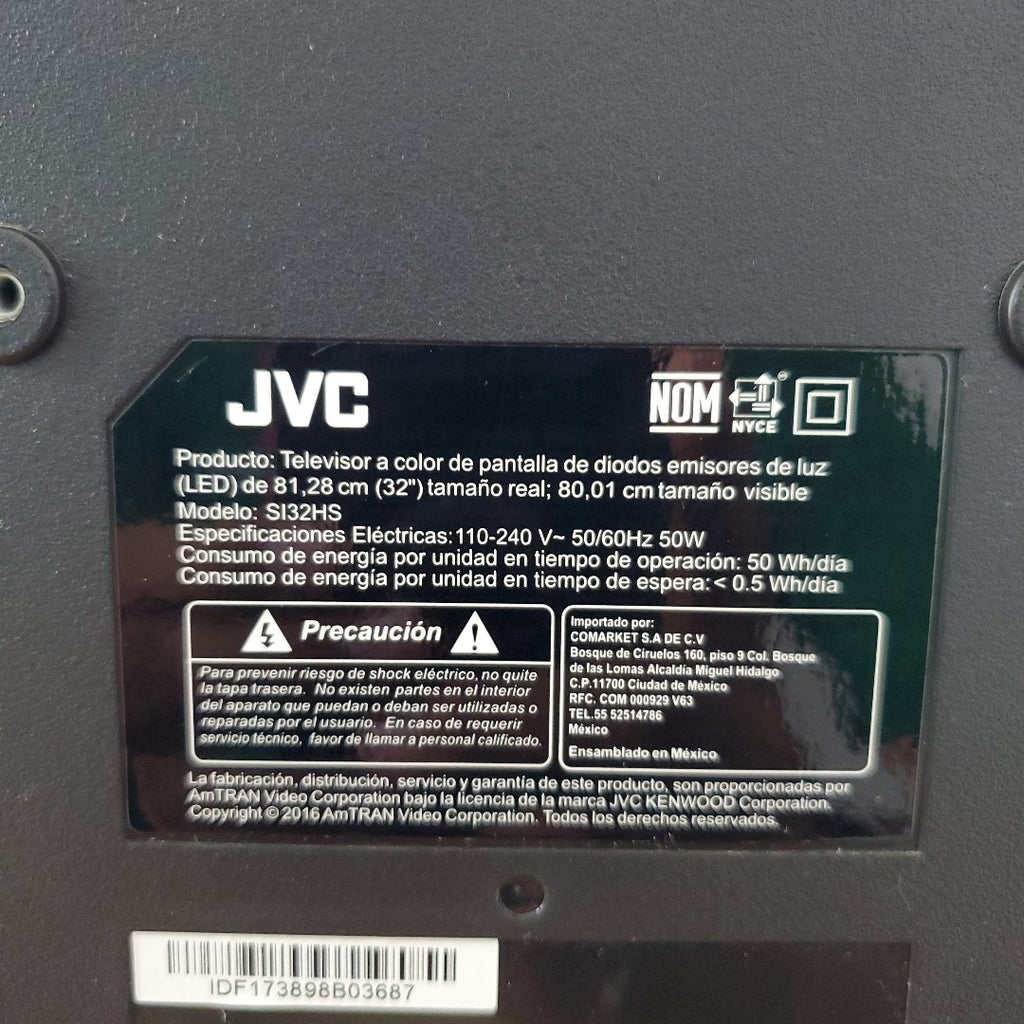 PANTALLA JVC SI32HS (2017) 32" LED FULL HD (SEMINUEVO)