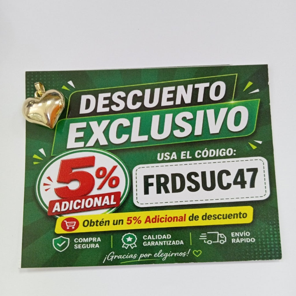 DIJE TEJIDO CORAZON LISO 14K 1.5 GR (NUEVO)