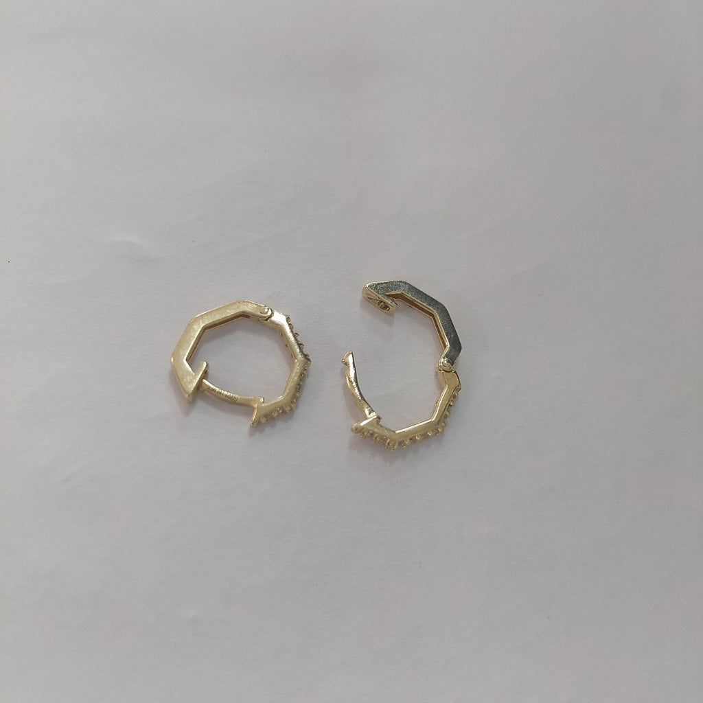 ARETES HUGIES C CIRCONIAS 14K 1.5 GR (NUEVO)