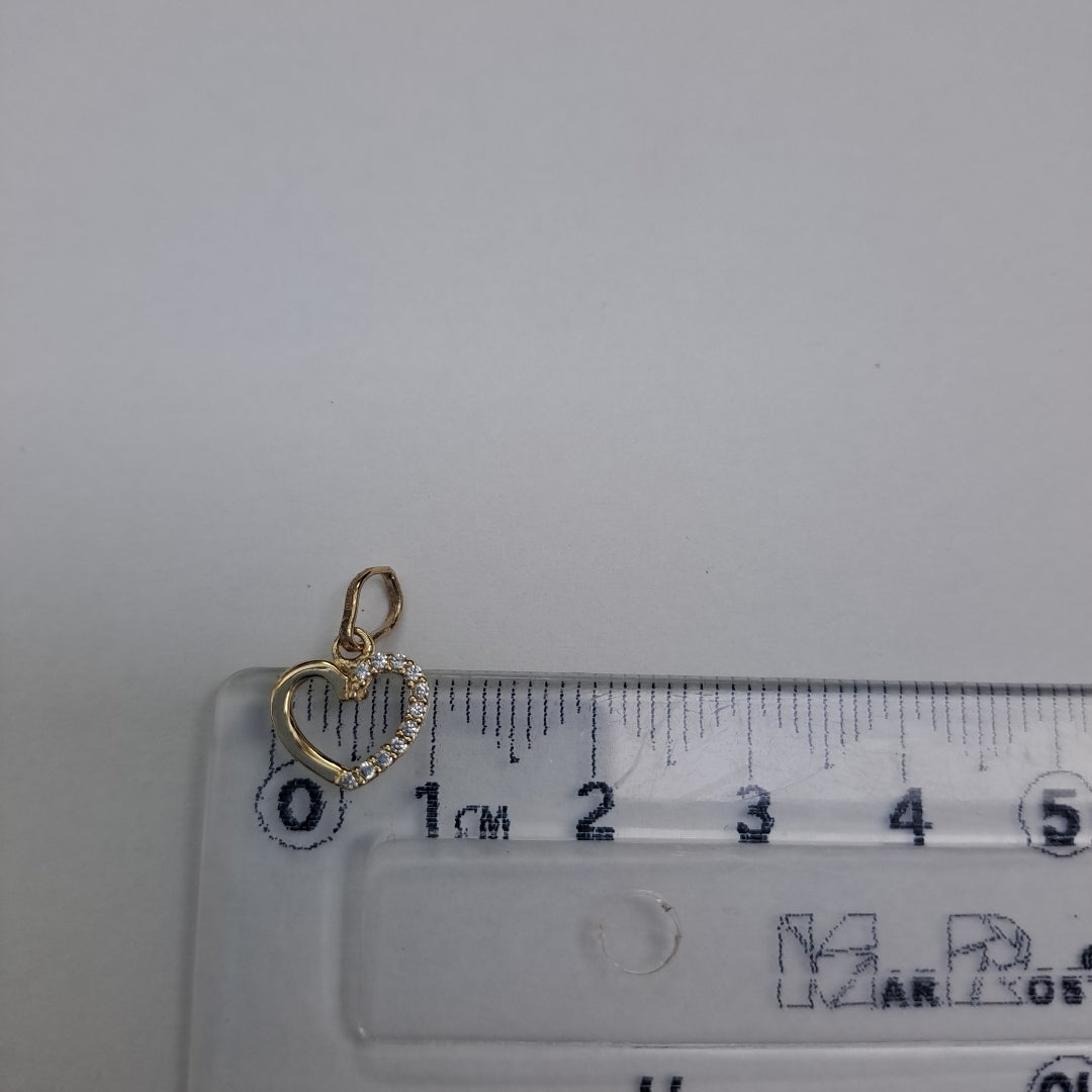 DIJE FIG CORAZON CON CIRCONIAS 14K 0.4 GR (NUEVO)