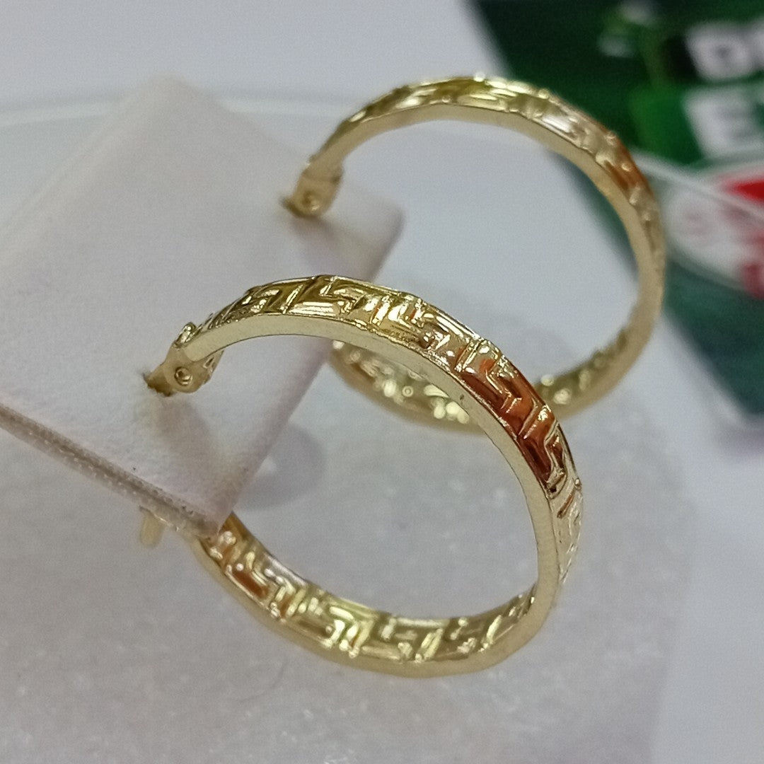 ARETES ARRACADA CON GRECAS 14K 2 GR (NUEVO)