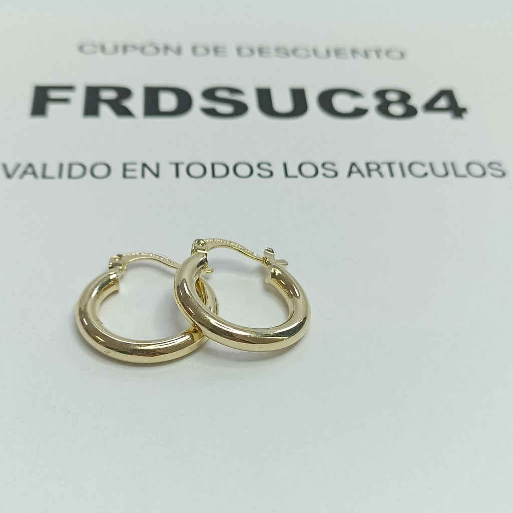 ARETES TEJIDO ARRACADAS LISAS 14K 1.6 GR (NUEVO)