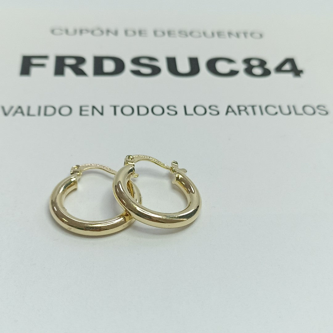 ARETES TEJIDO ARRACADAS LISAS 14K 1.6 GR (NUEVO)