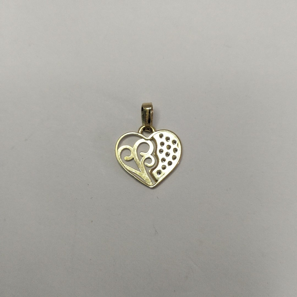 DIJE TEJIDO CORAZON CON CIRCONIAS Y ARBOL DE LA VIDA 14K 0.9 GR (NUEVO)
