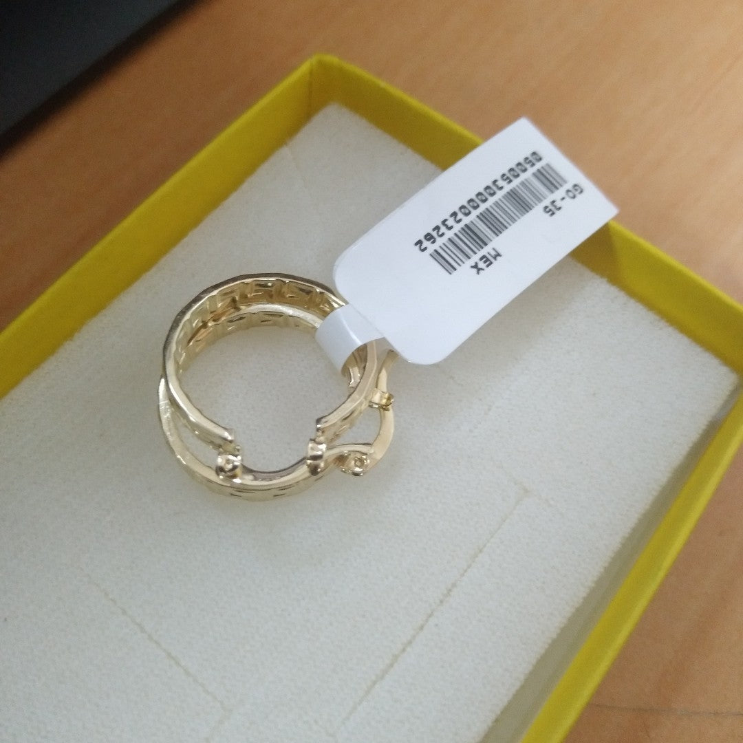 ARETES TEJIDO ARRACADAS TIPO GRECAS 14K 2.2 GR (NUEVO)