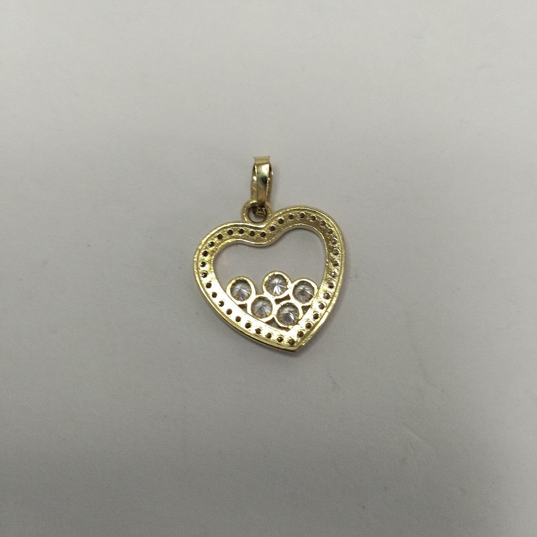DIJE CORAZON CON CIRCONIAS 14K 1.6 GR (NUEVO)