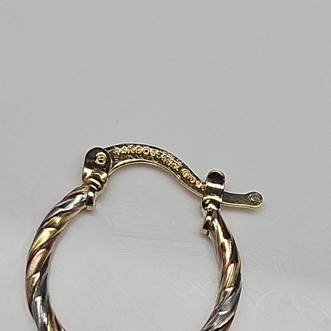 ARETES ARRACADAS COMBINADAS 14K 2 GR (NUEVO)